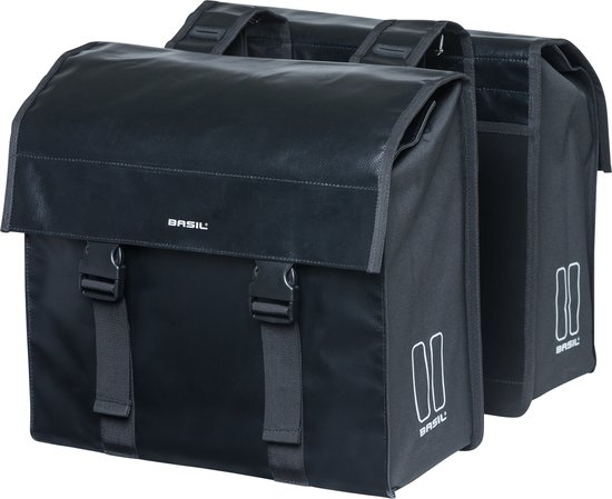 Basil Urban Load Dubbele Fietstas Zwart – Waterafstotend 48L