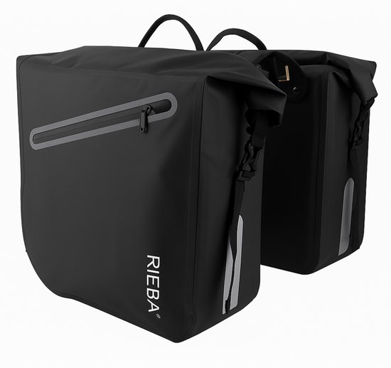 Rieba Dubbele Fietstas 46L – Waterdicht zwart